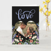 Kleurrijke Wilde Bloem Bloem Foto Zwart Valentijn Kaart (Gele Bloem)