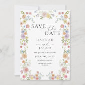 Kleurrijke Wilde Bloem Bloemige Foto Huwelijk Save The Date (Voorkant)
