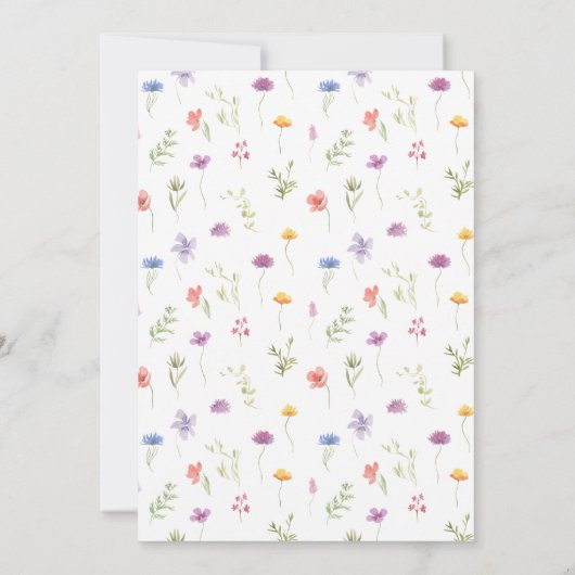 Kleurrijke wilde bloem bohemian rustiek Save the D Kaart (Achterkant)