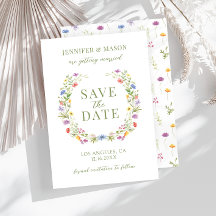 Kleurrijke wilde bloem bohemian rustiek Save the D