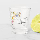Kleurrijke Wilde Bloem Boho Bruidsdouche Shot Glas (Voorkant)