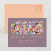 Kleurrijke Wilde Bloem Boho Chic Bruiloft Briefkaart (Voorkant / Achterkant)