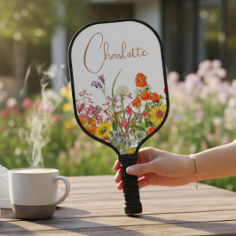 Kleurrijke Wilde Bloem Botanische Gepersonaliseerd Pickleball Paddle