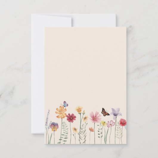 Kleurrijke Wilde Bloem Botanische Liefde Dank Trou Bedankkaart (Achterkant)