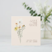 Kleurrijke Wilde Bloem Bruiloft Save the Date (Staand voorkant)