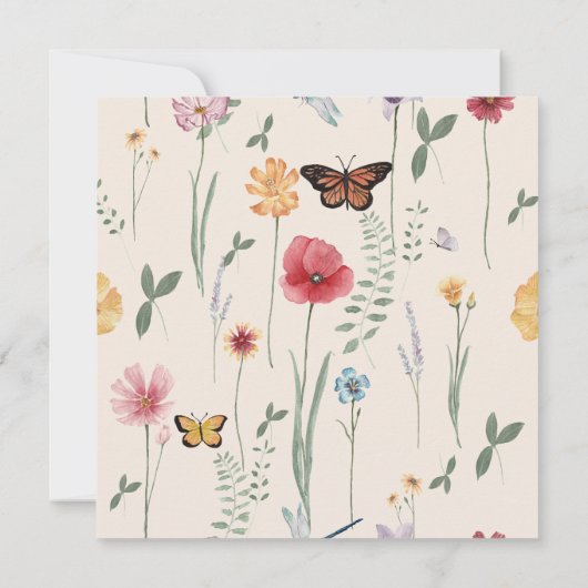 Kleurrijke Wilde Bloem Bruiloft Save the Date (Achterkant)