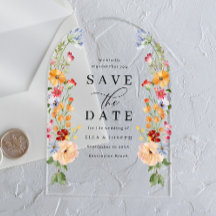 Kleurrijke Wilde Bloem Bruiloft Save The Date