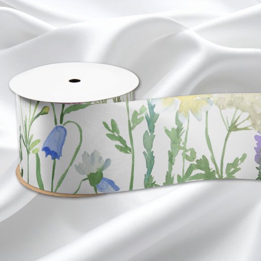 Kleurrijke wilde bloem cadeau satijnen lint