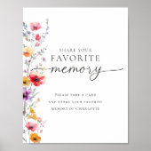 Kleurrijke Wilde Bloem "Deel je favoriete herinner Poster (Voorkant)