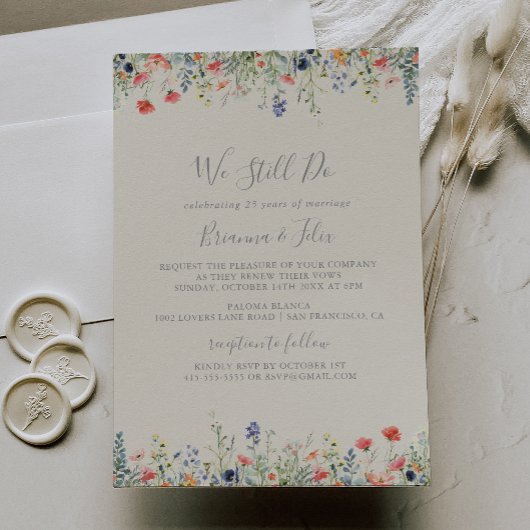 Kleurrijke wilde bloem doen we nog steeds gelofte kaart