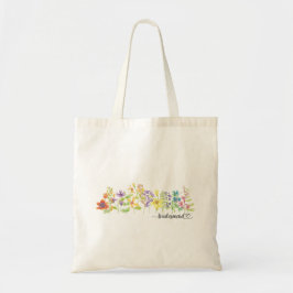 Kleurrijke Wilde Bloem Elegante Bruidsmeisje Tote Bag