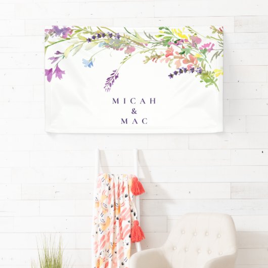 Kleurrijke wilde bloem en lavender spandoek (Insitu)