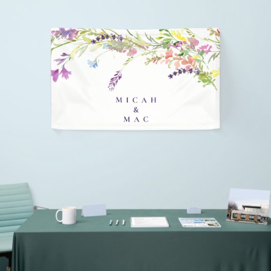 Kleurrijke wilde bloem en lavender spandoek (Beurs)