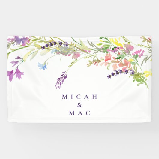 Kleurrijke wilde bloem en lavender spandoek (Horizontaal)