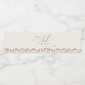 Kleurrijke wilde bloem | Etiket beige waterflacon (Enkel label)