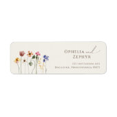 Kleurrijke wilde bloem | Etiket voor beige retoura (Voorkant)