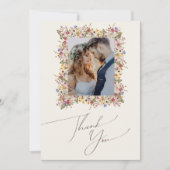 Kleurrijke wilde bloem | Foto beige Meadow Flat Bedankkaart (Voorkant)