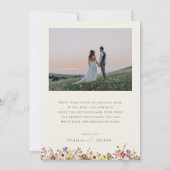 Kleurrijke wilde bloem | Foto beige Meadow Flat Bedankkaart (Achterkant)