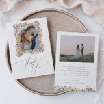 Kleurrijke wilde bloem | Foto van Meadow Flat Bedankkaart<br><div class="desc">Deze kleurrijke wilde bloem | De platte foto van de weide is perfect voor je eenvoudige, griekse regenboogbruiloft in de zomer. De heldere, betoverde roze, gele, oranje en goudkleurige floralen geven dit product het gevoel van een minimalistische elegante hippietuin. Het moderne ontwerp is artsachtig en delicaat, en toont een klassiek,...</div>