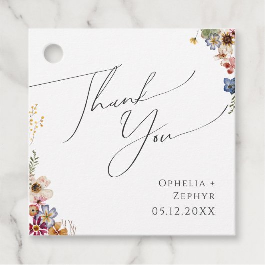 Kleurrijke wilde bloem | Garden Hartelijk dank Bedankjes Labels (Voorkant)