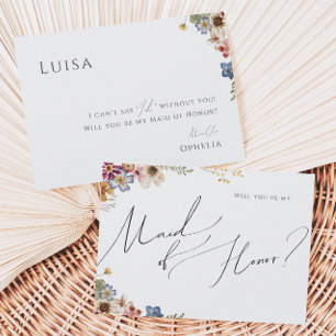 Kleurrijke wilde bloem Garden Maid of Honor Kaar Kaart