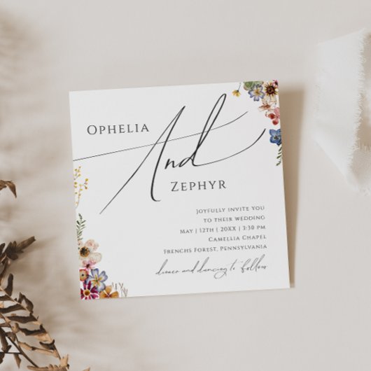 Kleurrijke wilde bloem | Garden Square Weddenschap Kaart