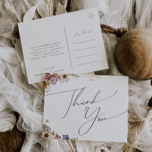 Kleurrijke wilde bloem   Garden Weddenschap Hartel Briefkaart