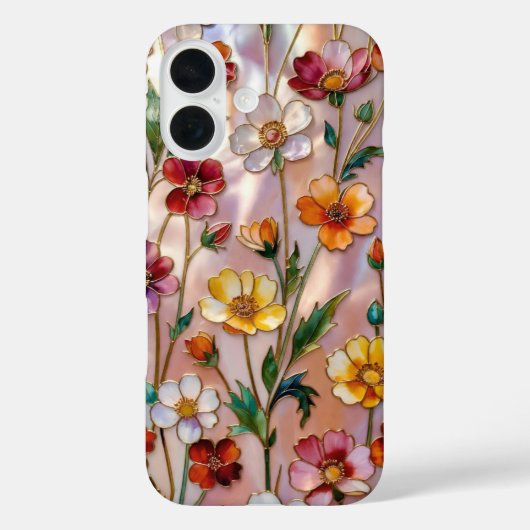 Kleurrijke wilde bloem gebrandschilderde telefoonh Case-Mate iPhone case (Achterkant)