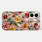 Kleurrijke wilde bloem gebrandschilderde telefoonh Case-Mate iPhone case (Achterkant (horizontaal))