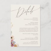 Kleurrijke wilde bloem | Gegevens over de beige tu Informatiekaartje (Voorkant)