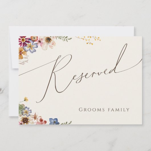 Kleurrijke wilde bloem | Gereserveerd beige teken (Achterkant)