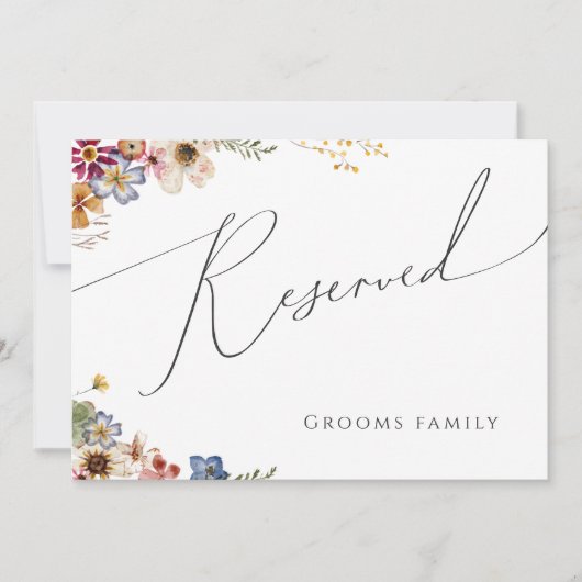 Kleurrijke wilde bloem | Gereserveerd teken (Voorkant)