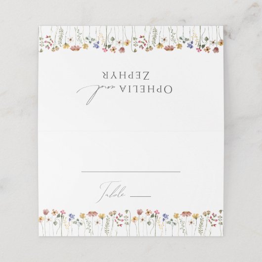 Kleurrijke wilde bloem | Gevouwen Plaatskaartje (Buitenkant ongevouwen)