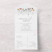 Kleurrijke Wilde Bloem | Gewoon Zeehond Afstempele All In One Uitnodiging (Binnen)