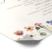 Kleurrijke Wilde Bloem | Handtekening Drinks Bord Poster (Hoek)