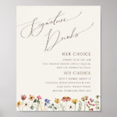 Kleurrijke Wilde Bloem | Handtekening Drinks Bord Poster (Voorkant)