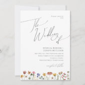 Kleurrijke wilde bloem | Het huwelijk van Kaart (Voorkant)