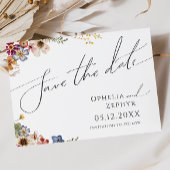 Kleurrijke wilde bloem | Horizontaal tuinen Save The Date