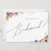 Kleurrijke wilde bloem | Kaart Bridesmaid-voorstel (Voorkant)