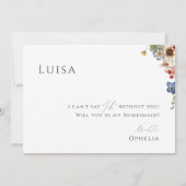 Kleurrijke wilde bloem | Kaart Bridesmaid-voorstel (Achterkant)