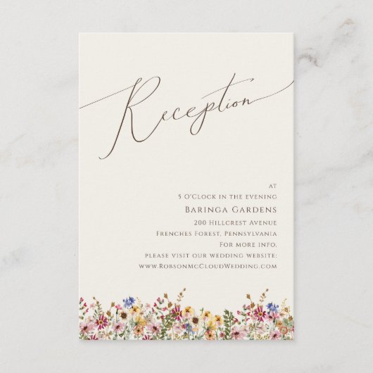 Kleurrijke wilde bloem | Kaart voor het ontvangen  (Voorkant)