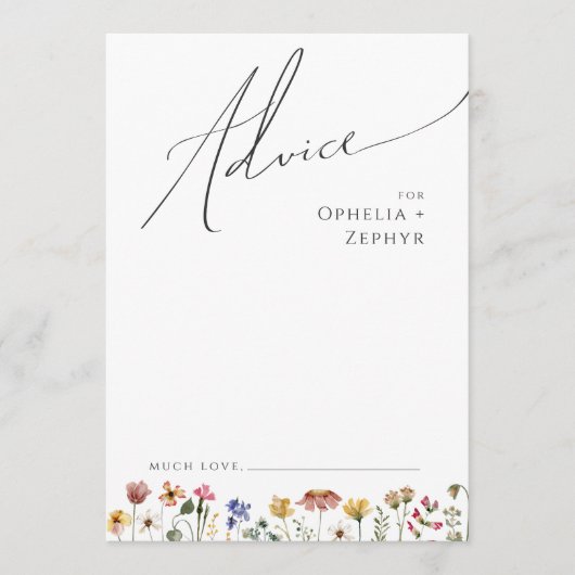 Kleurrijke wilde bloem | Kaart voor huwelijksadvie (Voorkant)