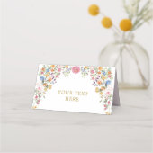 Kleurrijke wilde bloem Lententuin bruiloft Plaatskaartje (Voorkant)