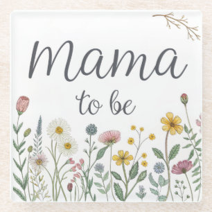 Kleurrijke Wilde Bloem Mama Te Worden Bloemen Baby Glazen Onderzetter