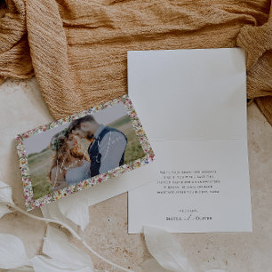 Kleurrijke wilde bloem   Meadow Folded Photo Bedankkaart