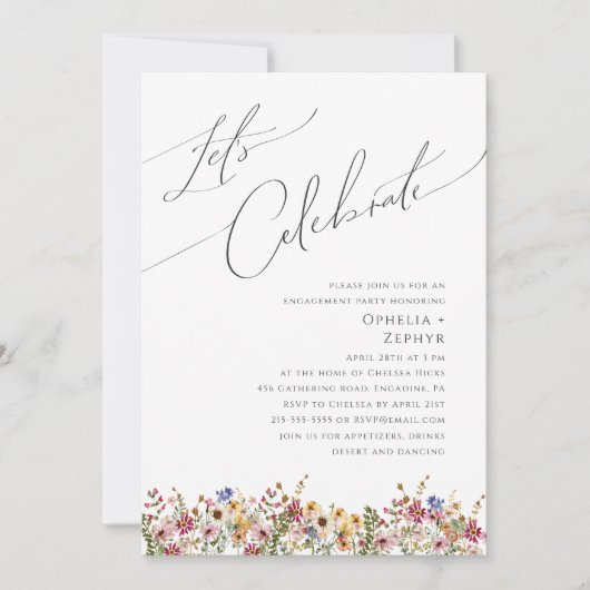 Kleurrijke wilde bloem | Meadow Let's Celebrate Kaart (Voorkant)