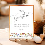 Kleurrijke wilde bloem | Meadow Photo Guest Book S Poster<br><div class="desc">Deze kleurrijke wilde bloem | Beweide foto-gastenboek is perfect voor je eenvoudige, griekse regenboogbruiloft. De heldere, betoverde roze, gele, oranje en goudkleurige floralen geven dit product het gevoel van een minimalistische elegante hippietuin. Het moderne ontwerp is artsachtig en delicaat, en toont een klassiek, rijk weide in de waterverf. Wat je...</div>