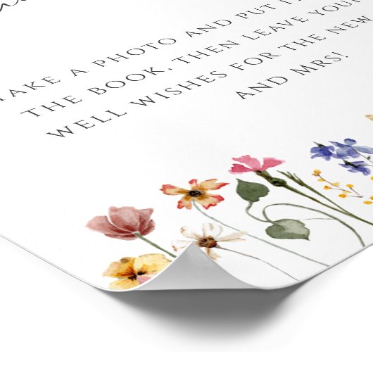 Kleurrijke wilde bloem | Meadow Photo Guest Book S Poster (Hoek)