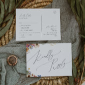 Kleurrijke wilde bloem | Menu Choice RSVP-Briefkaa