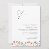 Kleurrijke wilde bloem | Monogram bruiloft Kaart (Voorkant)